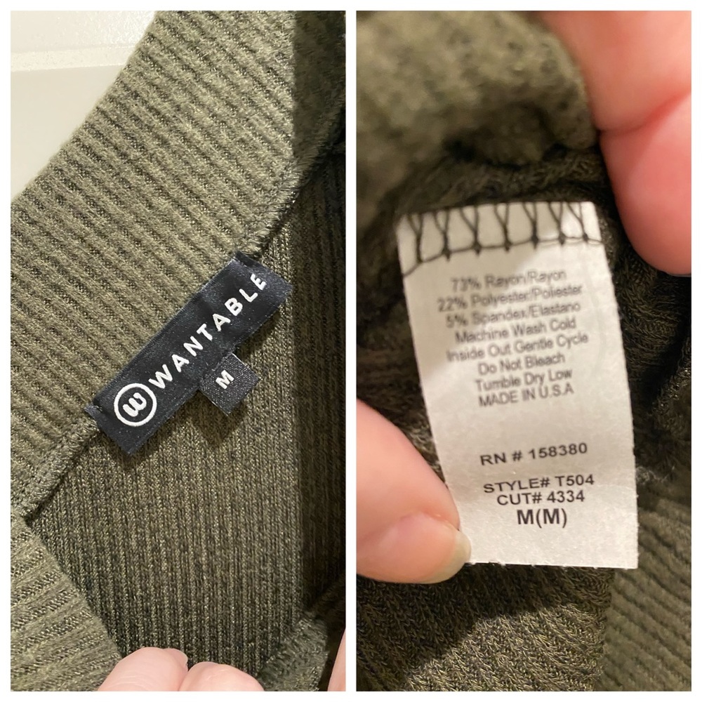 Wantable Brushed Rib Hacci Raglan V-Neck Top - Picture 5 of 5